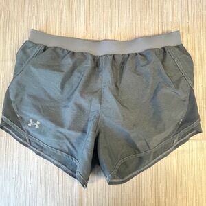 Under Armour Women Gray HeatGear Fly By 2.0 Running Shorts Medium 1350191 Gym